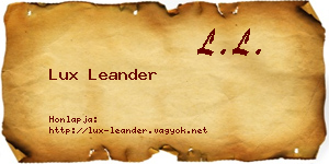 Lux Leander névjegykártya